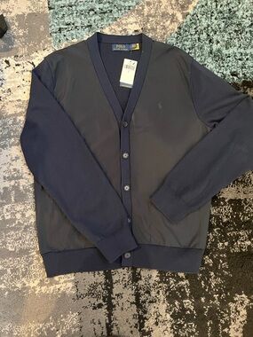 Ralph Lauren Navy V-Neck Cardigan with Tagg